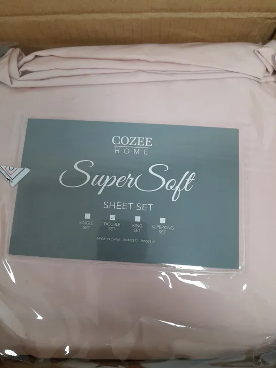 SUPERSOFT BY COZEE HOME FIITTED SHEETS IN ROSE SMOKE - DOUBLE 