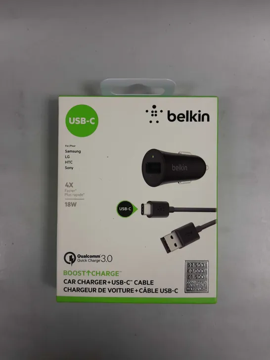 10 X BOXED BELKIN BOOST CHARGE 18W USB C CAR CHARGERS