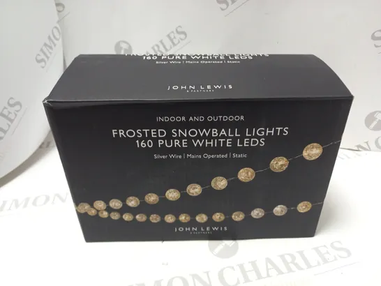 JOHN LEWIS FOSTED SNOWBALL LIGHTS 160 PURE WHITE LEDS