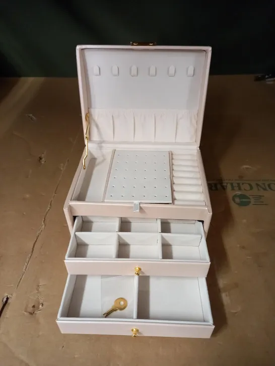 CREAM JEWELLERY STORAGE BOX 