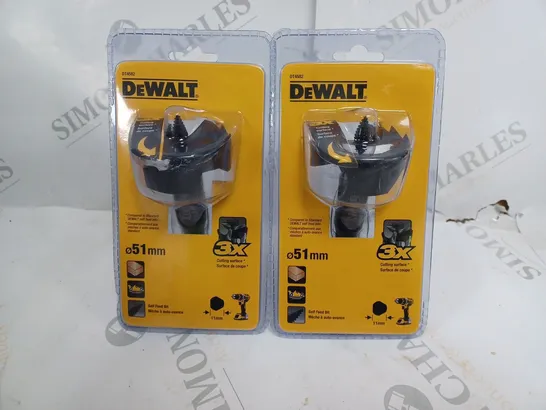 BOX OF TWO SEALED DEWALT 51MM SELF-FEED DRILL BITS DT4582