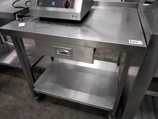 CATERING TWO TIER METAL TROLLEY WITH DRAWER