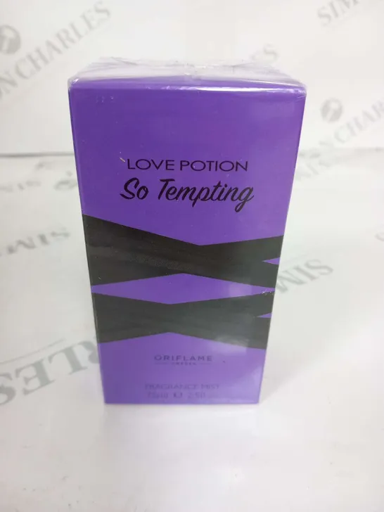 BOXED AND SEALED LOVE POTION SO TEMPTING ORIFLAME FRAGRANCE MIST 75ML