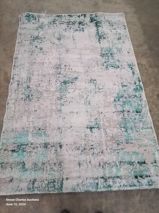 QUALITY HARGIMONT POWER LOOM GREEN RUG