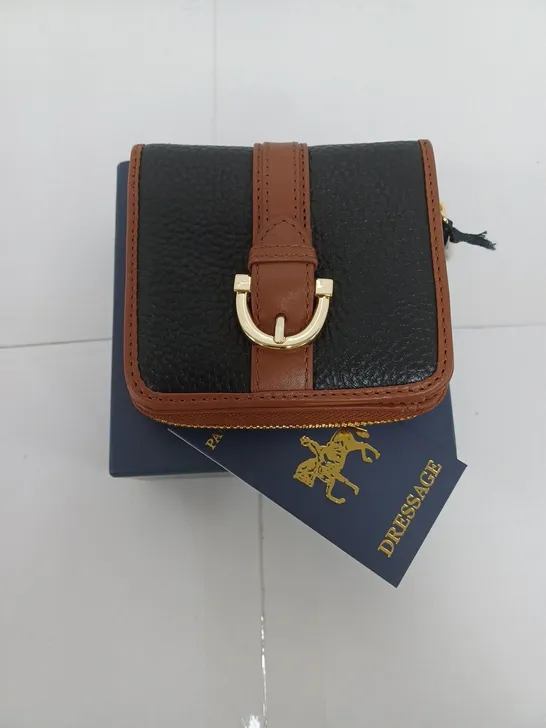 BOXED PAUL COSTELLOE DRESSAGE WALLET IN NAVY/BROWN 