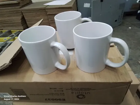 96 BOXED WHITE STRAIGHT SIDED MUGS