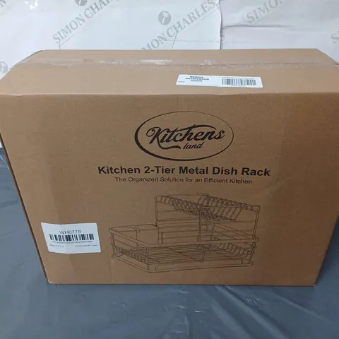 BOXED KITCHENS LAND 2-TIER METAL DISH RACK