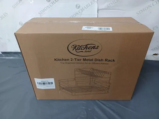 BOXED KITCHENS LAND 2-TIER METAL DISH RACK