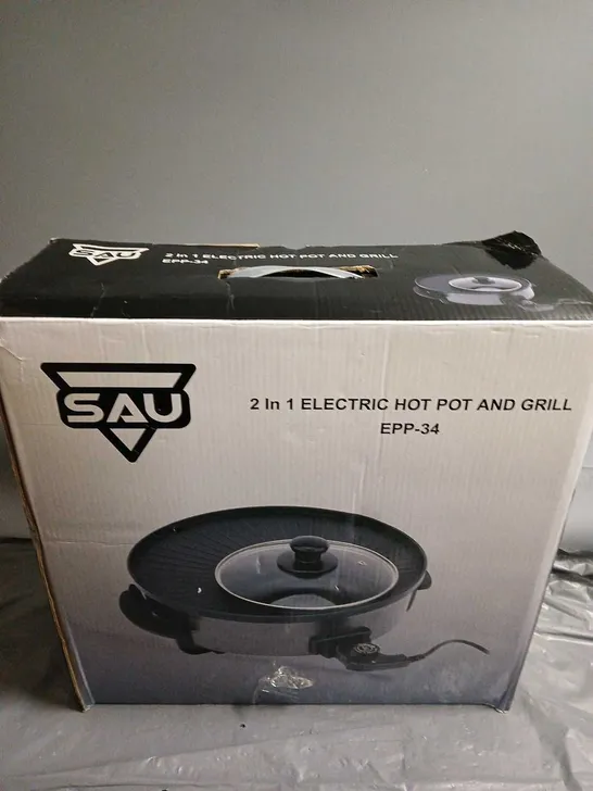 BOXED SAU 2IN1 ELECTRIC HOT POT AND GRILL