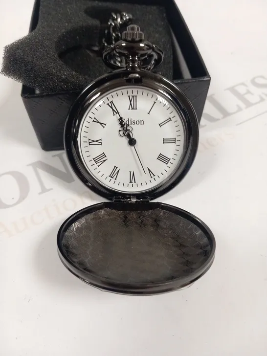 MENS EDISON POCKET WATCH WITH CHAIN – BRAND NEW IN BOX