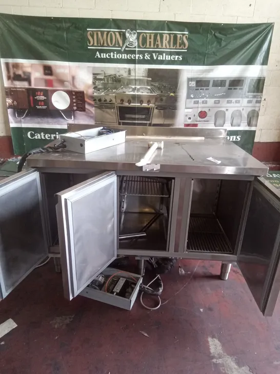 COMMERCIAL FOOD PREP STATION WITH UNDERCOUNTER FRIDGE