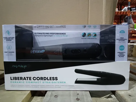 BOXED REVAMP LIBERATE CORDLESS CERAMIC COMPACT STRAIGHTENER 