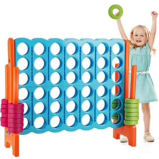 BOXED COSTWAY GIANT 4-IN-A-ROW GAME 4-TO-SCORE GAME SET FAMILY BIRTHDAY PARTIES XMAS PARTY TOY - ORANGE