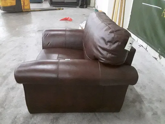 QUALITY DESIGNER VANTAGE ARMCHAIR- BROWN LEATHER