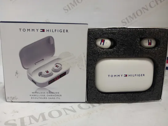 TOMMY HILFIGER WHITE WIRELESS EARBUDS  RRP £90