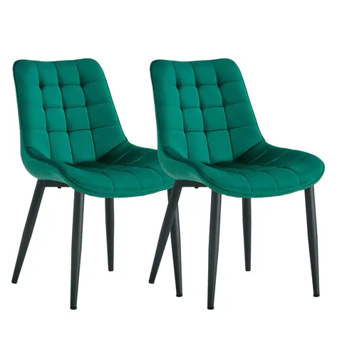 BOXED CHRISTIA SET OF TWO GREEN DINING CHAIRS