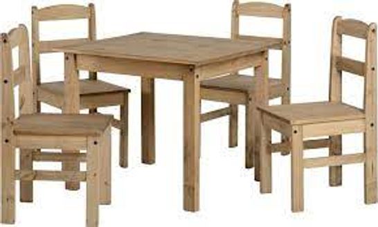 BOXED PANAMA NATURAL WAX DINING SET 