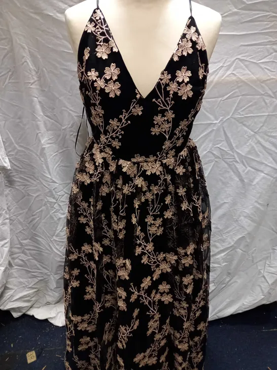 COAST PETITE CAMI TOP FLORAL MESH DRESS - SIZE 12 