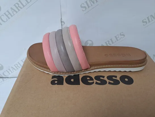 BOXED ADESSO MULTI COLOURED STRAP SANDALS SIZE 6