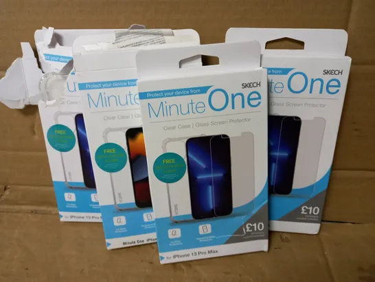 LOT OF 4 MINUTE ONE CLEAR CASES FOR IPHONE 13 PRO MAX