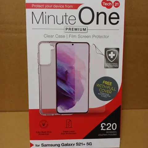 LOT OF APPROX. 96 BRAND NEW TECH21 MINUTE ONE PREMIUM CLEAR CASE FILM SCREEN PROTECTOR WITH 3M MULTIPLE DROP PROTECTION AND TRIPLE LAYER FILM PROTECTION FOR SAMSUNG GALAXY S21+ 5G