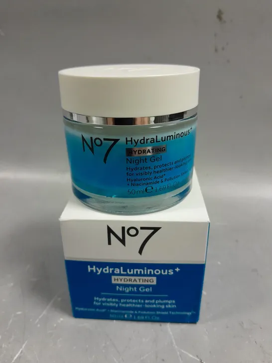 BOXED NO7 HYDRALUMINOUS+ HYDRATING NIGHT GEL - 50ML