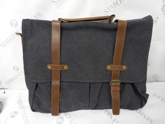 SATCHEL CARRY ALONG BAG IN DARK GREY/BROWN