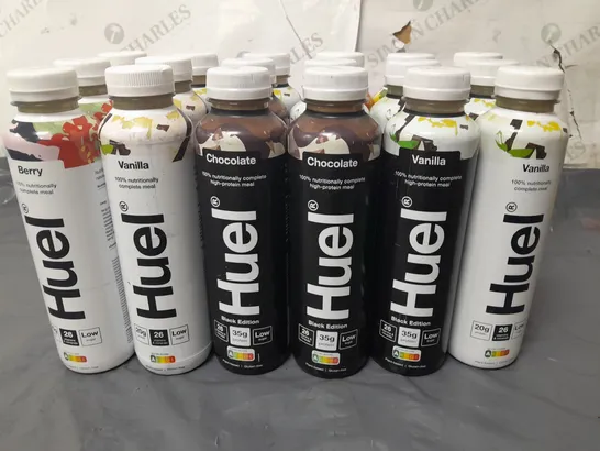 LOT OF 18 ASSORTED 500ML BOTTLES OF HUEL - VARIOUS SIZES