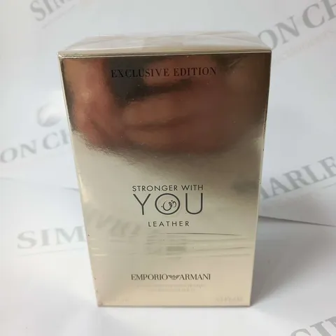 BOXED AND SEALED EMPORIO ARMANI STRONGER WITH YOU LEATHER EAU DE PARFUM EXCLUSIVE EDITION 100ML