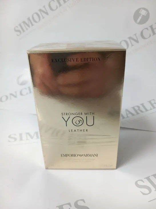 BOXED AND SEALED EMPORIO ARMANI STRONGER WITH YOU LEATHER EAU DE PARFUM EXCLUSIVE EDITION 100ML