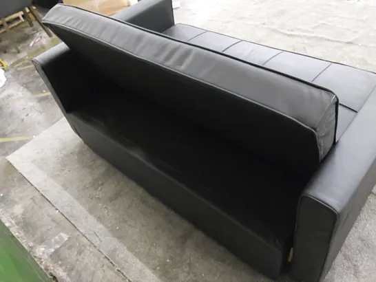 DESIGNER VEGAN LEATHER SOFA BED - BLACK 