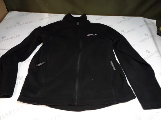 BERGHAUS ZIP UP LONG SLEEVE FLEECE IN BLACK - UK MEDIUM