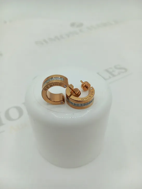 BERING ROSE PLATED HOOP EARRINGS