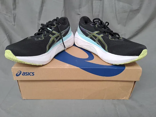 BOXED PAIR OF ASICS GEL-KAYANO 30 SHOES IN BLACK/MULTICOLOUR UK SIZE 7.5