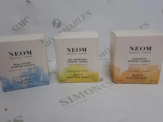 BOXED SET OF 3 NEOM CANDLES 