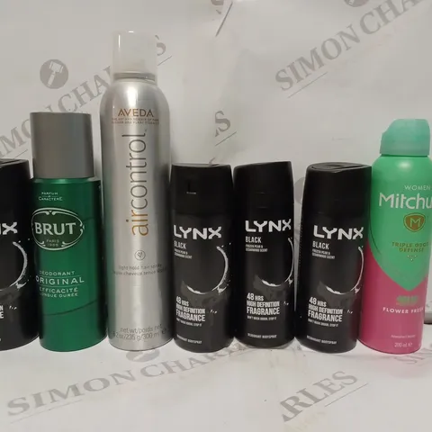 APPROXIMATELY 15 ASSORTED AEROSOL PRODUCTS TO INCLUDE LYNX BLACK, BRUT DEODORANT, ETC - COLLECTION ONLY