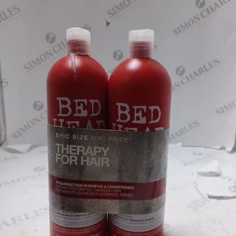 EPIC SIZE BED HEAD RESURRECTION SHAMPOO AND CONDITIONER 750ML