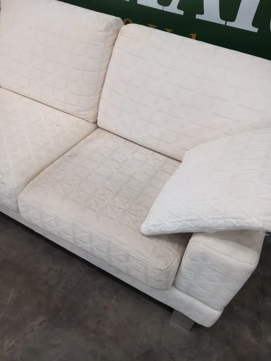 DESIGNER GIMS DIVANI AND POLTRONE ITALIAN MADE CREAM FABRIC LARGE CHAISE SOFA WITH CHROME FEET