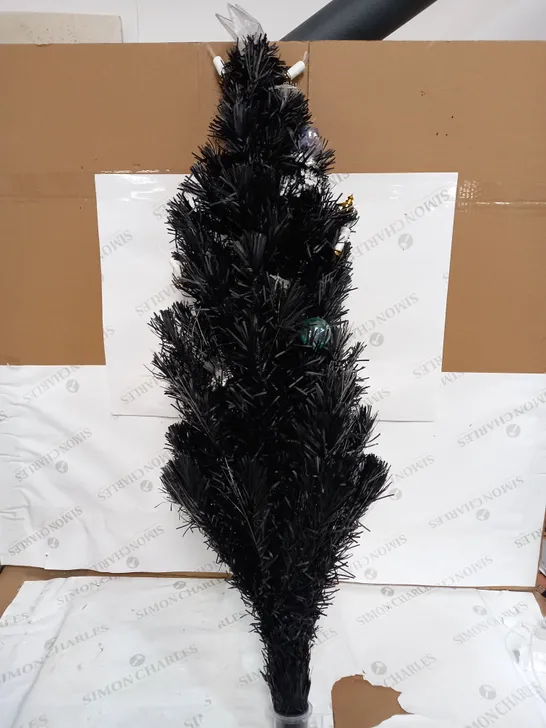 4FT BLACK DELUXE FIBRE OPTIC CHRISTMAS TREE