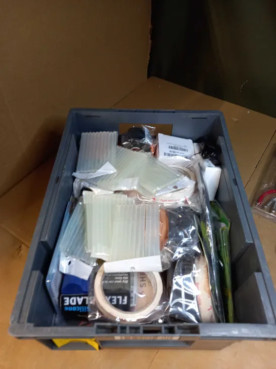 BOX  OF ASSORTED ITEMS TO INCLUDE CIGARETTE TIN, PLIERS AND WATCH FIXING KIT 