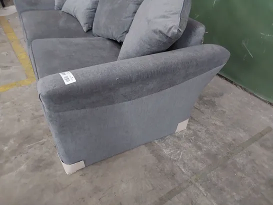 DESIGNER DURY THREE SEATER SOFA WITH SCATTER CUSHIONS GREY FABRIC 