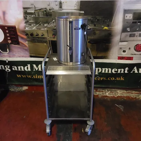 COMMERCIAL STAINLESS STEEL CATERING TROLLEY WITH HOT WATER BOILER / COFFEE DISPENSER 