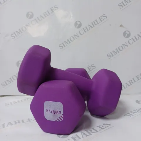 SET OF KAYMAN DUMBBELL WEIGHTS 2 X 6KG 