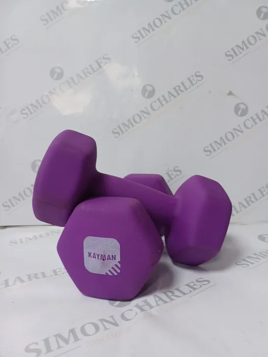 SET OF KAYMAN DUMBBELL WEIGHTS 2 X 6KG 