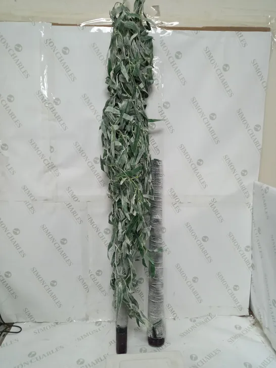 BOXED ALISON CORK 180CM PRE-LIT GREEN LEAF DETAIL INDOOR WILLOW TREE (COLLECTION ONLY)