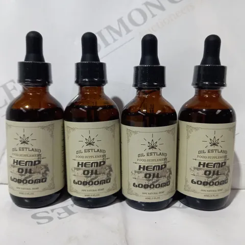 SET OF 4 OIL ESTLAND 60000MG HEMP OIL BOTTLES (60ML) - COLLECTION ONLY