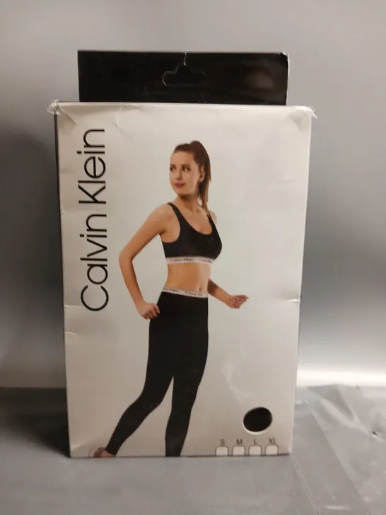 BOXED CALVIN KLEIN LADIES CROP TOP AND LEGGINGS SET GREY SIZE L