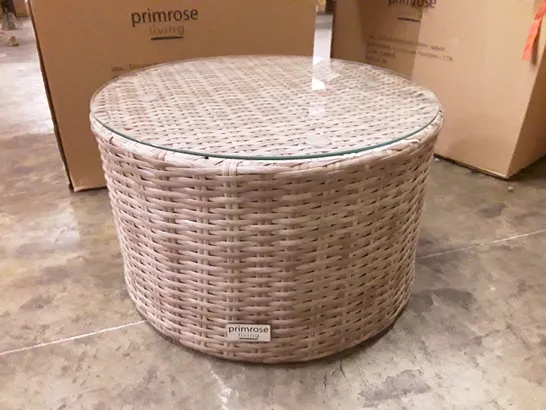 BOXED CIRCULAR FOOTSTOOL/TABLE - NATURAL 