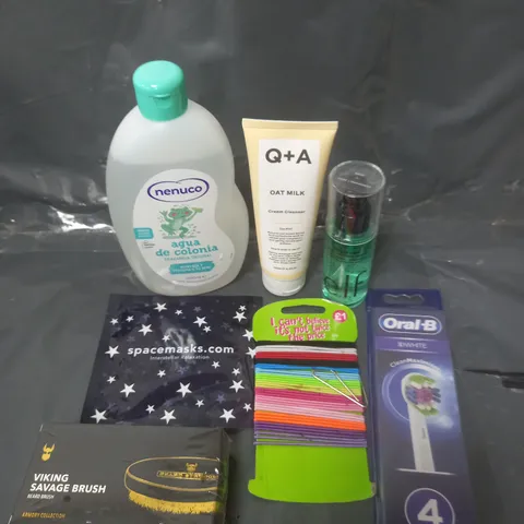 APPROXIMATELY 20 ASSORTED COSMETIC PRODUCTS TO INCLUDE ORAL B REPLACEMENT TOOTHBRUSH HEADS, ELF POWER GRIP SETTING SPRAY ETC