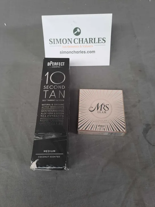 BPERFECT LOT OF 2 COSMETIC PRODUCTS TO INCLUDE - SELF TANNING MOUSSE AND POWDER FOUNDATION